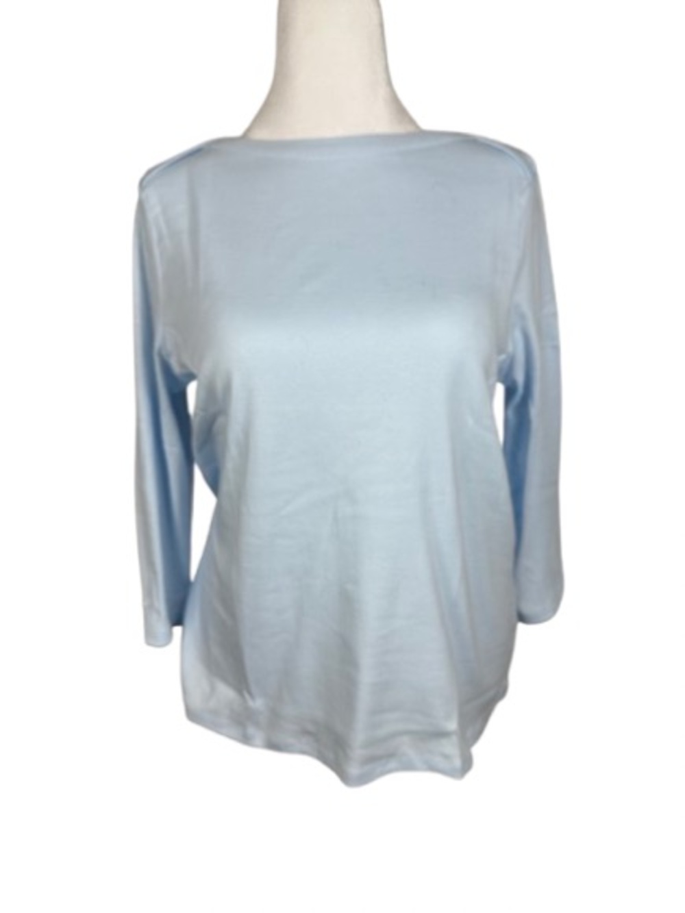 Style & Co. Light Blue Boatneck Long Sleeve Top Size PXL